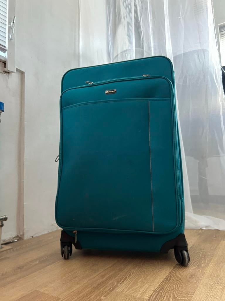 Koffer stof nieuw 45x75cm CHECKIN, Sieraden, Tassen en Uiterlijk, Koffers, Wieltjes, Overige materialen, 45 tot 55 cm, Nieuw