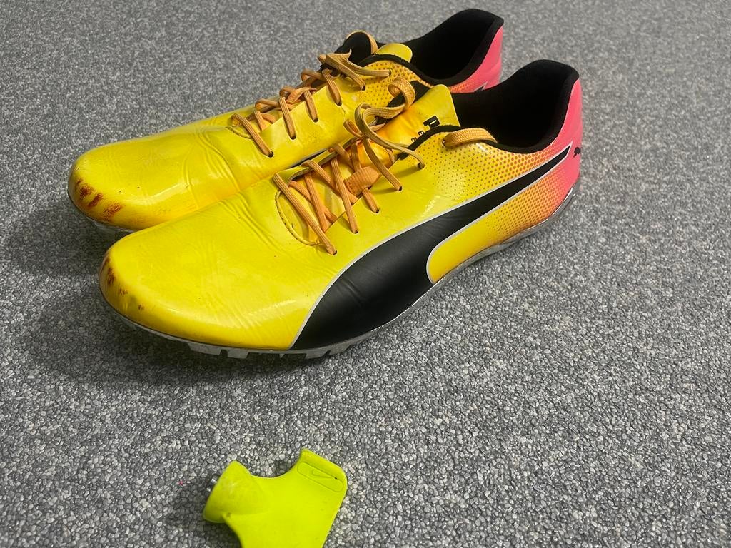 Puma EvoSpeed Electric sprintspikes + spikesleutel, Sport en Fitness, Loopsport en Atletiek, Overige merken, Ophalen of Verzenden