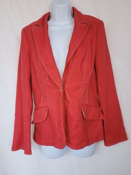 Gaaf rood colbert katoen + zijden mt S merk Kay Unger, Kleding | Dames, ., Ophalen of Verzenden, Zo goed als nieuw, .