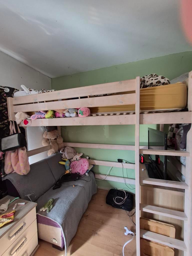 Hoogslaper 90x200cm met optioneel bankje, Kinderen en Baby's, Kinderkamer | Stapelbedden en Hoogslapers, Ophalen