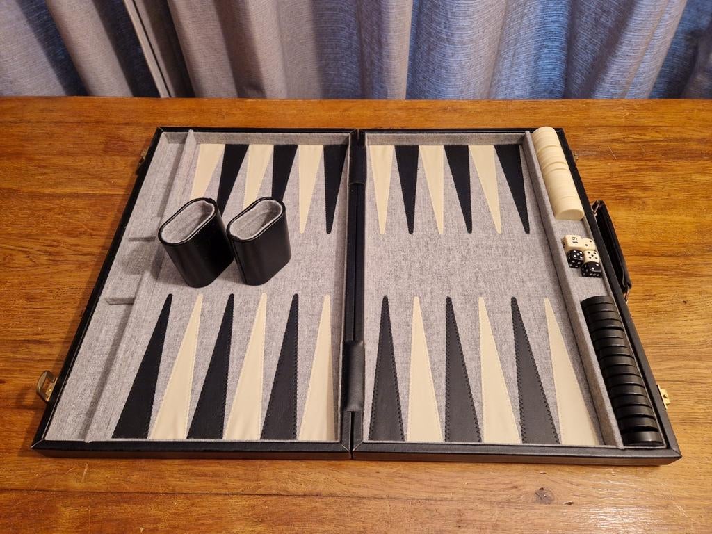 Backgammon/trictrac, Backgammon, Backgammon, Ophalen of Verzenden, Rvs of Chroom