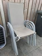 Set van 5 stapelbare aluminium tuinstoelen, Tuin en Terras, Ophalen, Gebruikt, Aluminium, Stapelbaar
