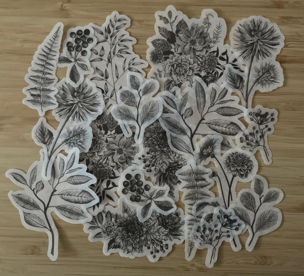 Zwarte bloemen stickers, Verzenden, Nieuw, Meerdere stickers