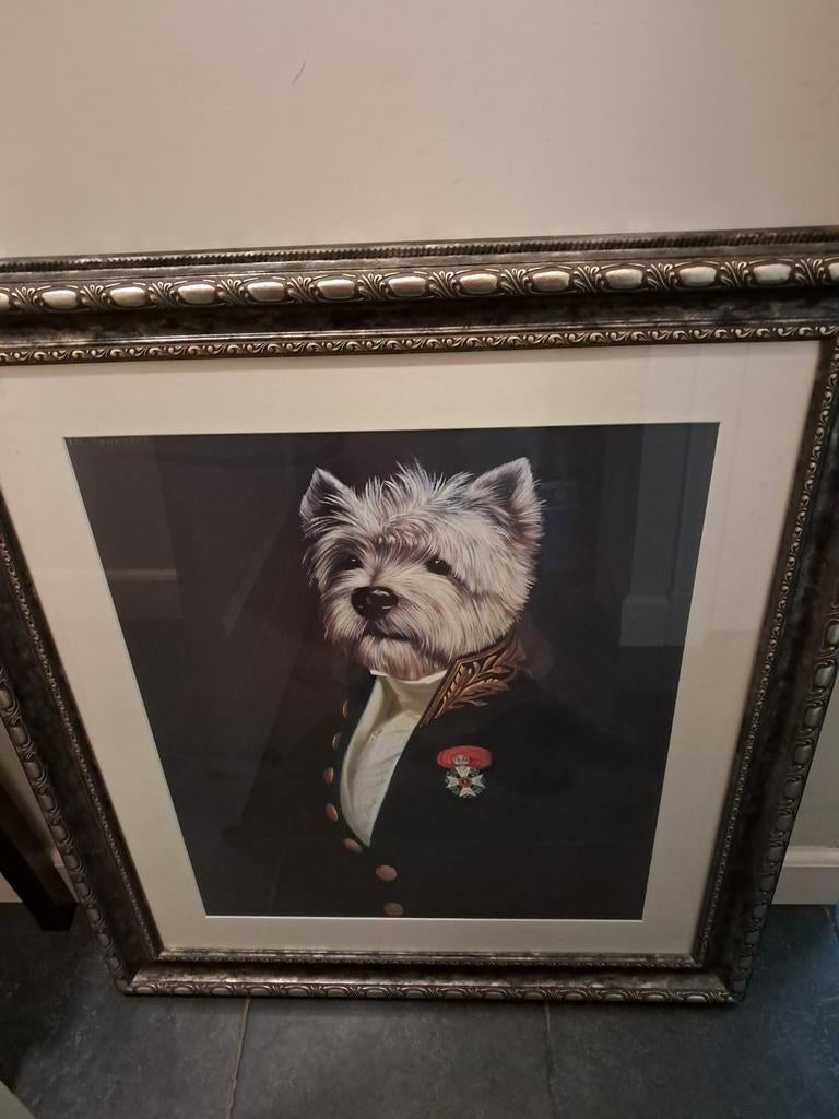 Rofra schilderij hond in uniform, Ophalen, Zo goed als nieuw, 75 tot 100 cm, Minder dan 50 cm