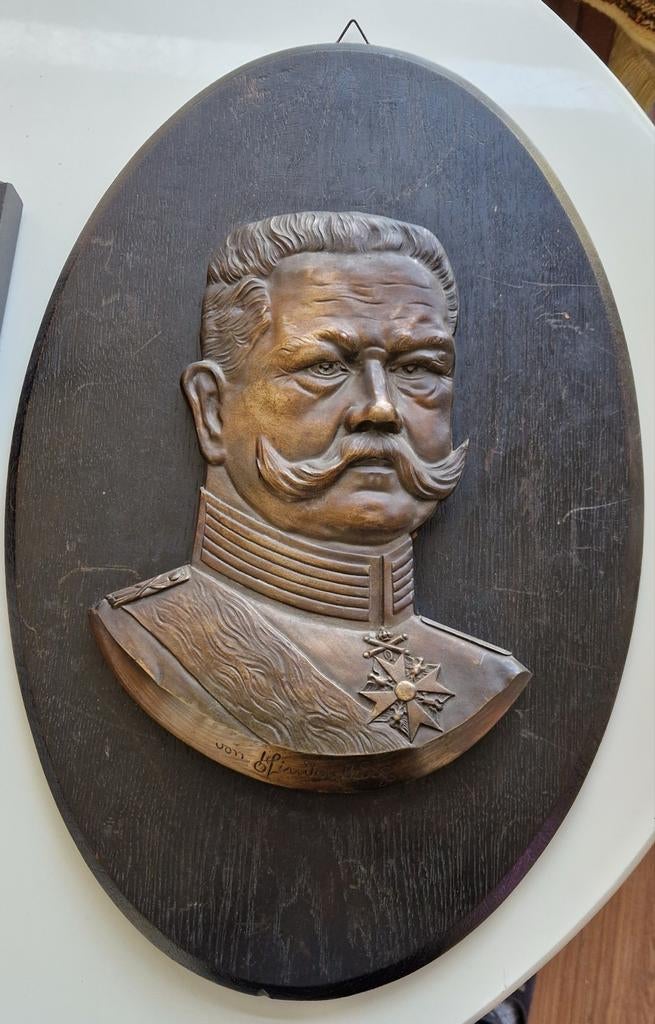 Originele Plaquette von Hindenburg op origineel paneel., Ophalen of Verzenden