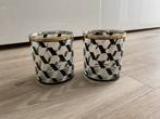 2 Glazen Theelichthouders H&M Home, Overige materialen, Ophalen of Verzenden, Zo goed als nieuw, Kandelaar