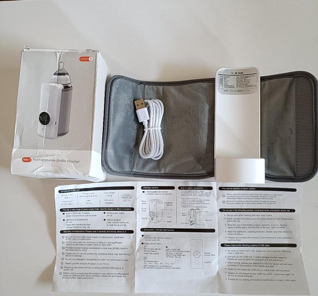 Draadloze, draagbare flessenwarmer, Kinderen en Baby's, Babyvoeding en Toebehoren, Ophalen of Verzenden, Nieuw, Flessen- of potjesverwarmer