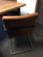 EETKAMERSTOEL ARM INDUSTRIËLE COGNAC ACTIE snelle levering, Overige kleuren, Verzenden, Nieuw, Stof