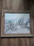 Schilderij duinen/ strand met lijst 60x50 cm, Huis en Inrichting, Ophalen, Gebruikt, Schilderij, Minder dan 50 cm