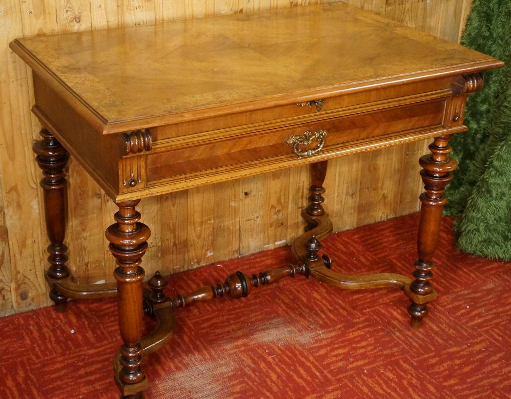 Antiek mahonie bureau plat tafel buro Sidetable schrijftafel, Antiek en Kunst, Ophalen