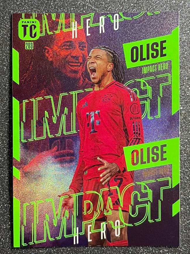 Panini Top Class 2025 IMPACT HERO  OLISE  FC BAYERN MÜNCHEN, Hobby en Vrije tijd, Stickers en Plaatjes, Verzenden, Zo goed als nieuw