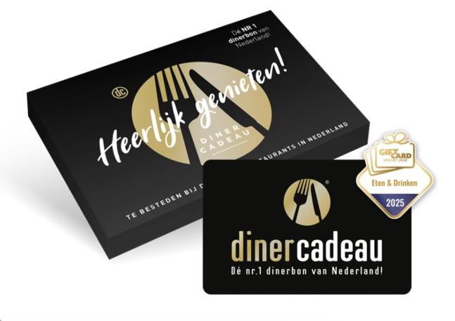 Cadeaukaart Diner Cadeau, Tickets en Kaartjes, Kortingen en Cadeaubonnen, Drie personen of meer, Cadeaubon, Arrangement, Overige typen