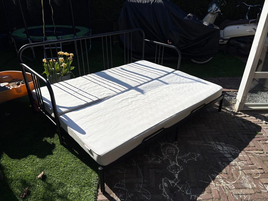Fyresdal bed - uitschuifbaar, Ophalen, Verstelbaar, Zwart, Tweepersoons