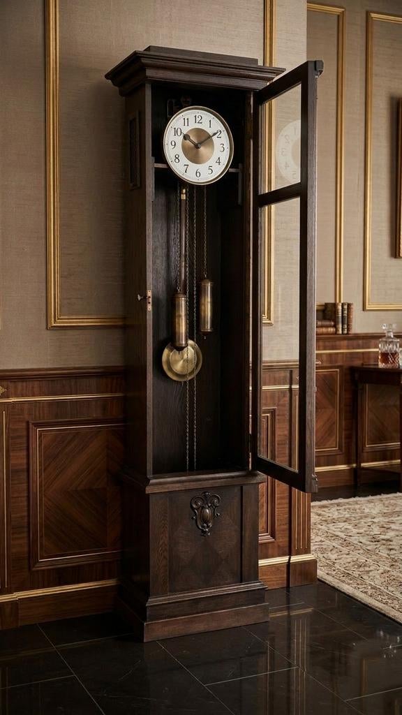 Antieke Duitse Staande Klok met Orgel Gong - Eikenhout, Ophalen