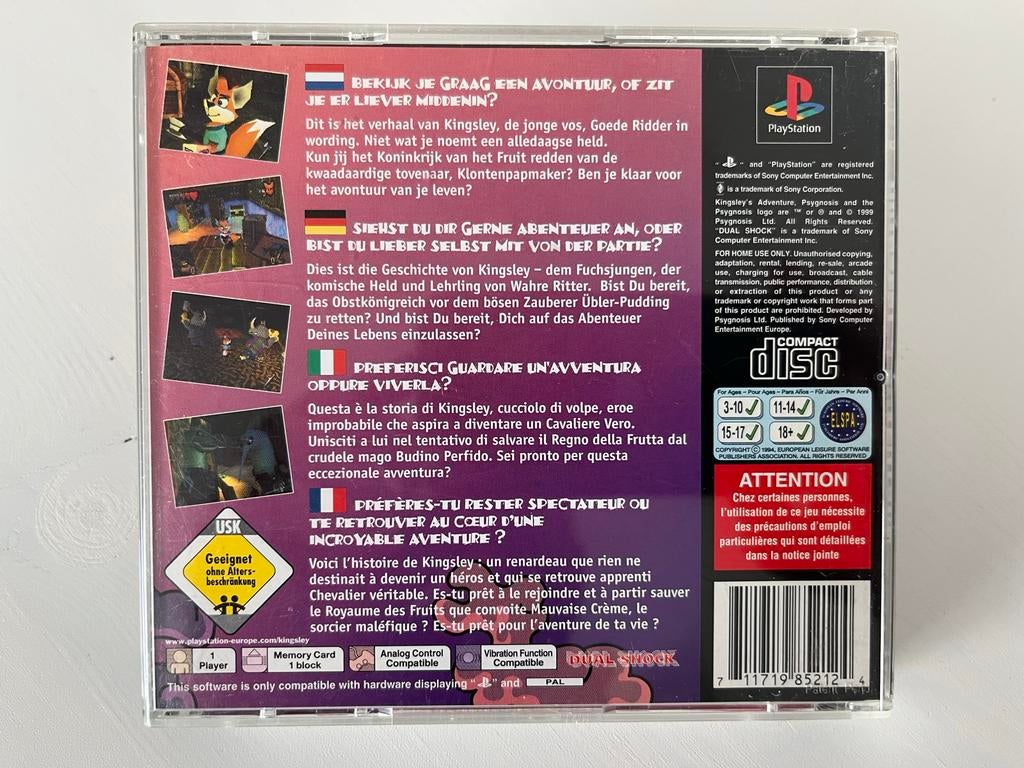 Kingsley's Adventure - PlayStation 1 super netjes!, Spelcomputers en Games, Avontuur en Actie, Gebruikt, G, Ophalen of Verzenden