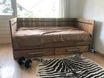 Stoer steigerhouten bed handgemaakt van Jorg, Ophalen, Eenpersoons, Bruin, Steigerhout