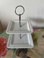 Witte etagere met twee vierkante schalen 24/17/14, Ophalen of Verzenden, Nieuw