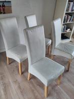 Set van 4 witte eetkamerstoelen, Ophalen, Gebruikt, Wit, Vier