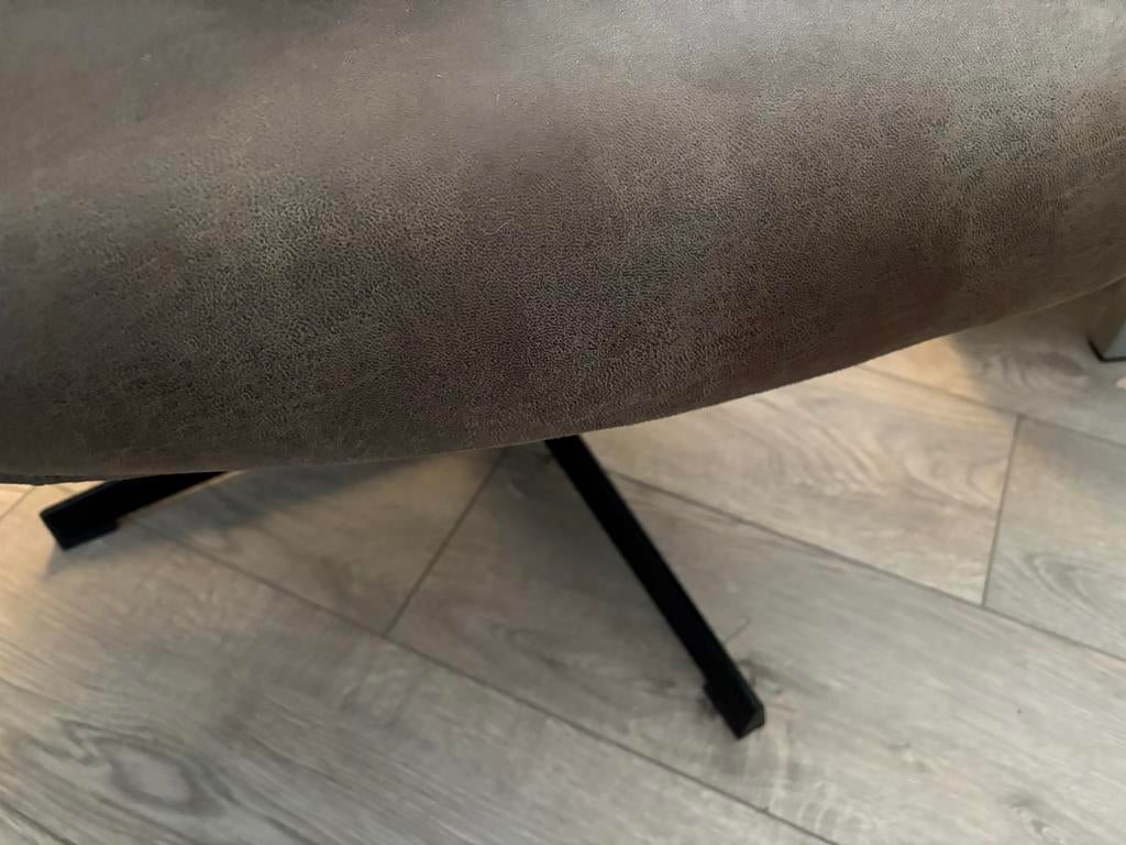 2x Draai fauteuil taupe/bruin - Zo goed als nieuw, Ophalen, Zo goed als nieuw, Stof