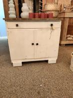 Witte houten  kast, Ophalen, 25 tot 50 cm, 50 tot 100 cm