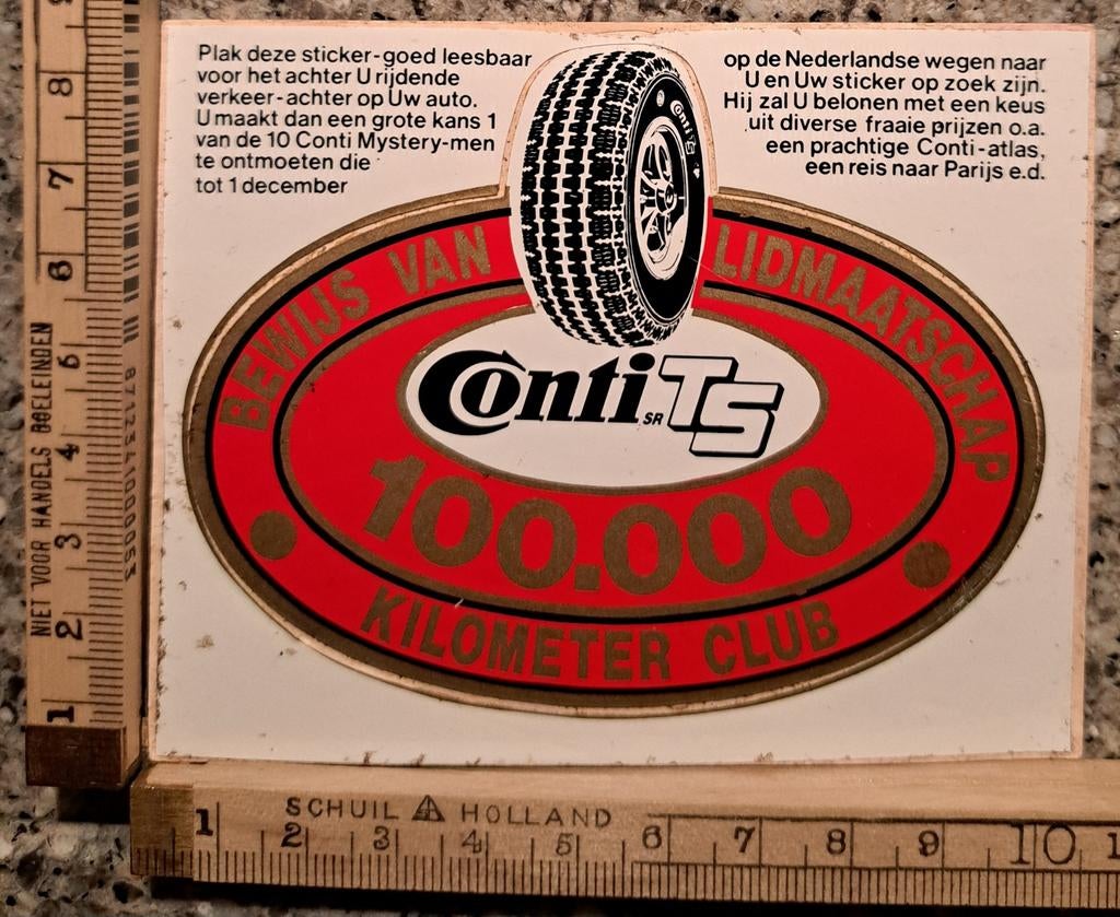 Vintage sticker Continental banden merk logo, Ophalen of Verzenden, Zo goed als nieuw