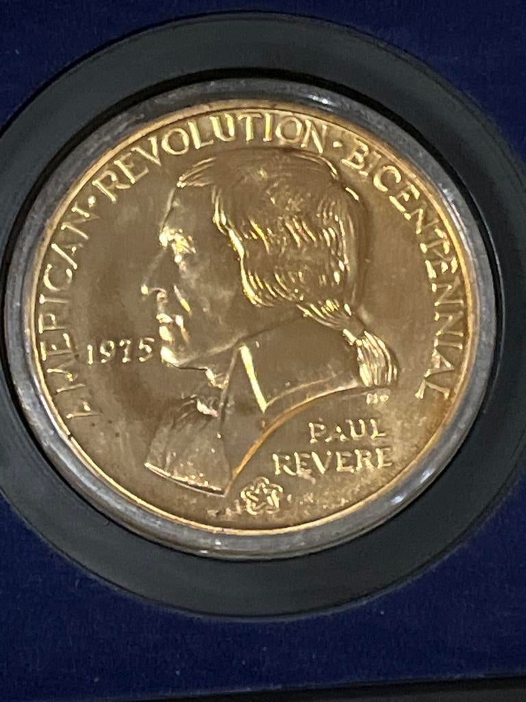 Munt Amerikaanse Revolutie Bicentennial Medaille 1975, Ophalen of Verzenden, Noord-Amerika, Losse munt, Goud