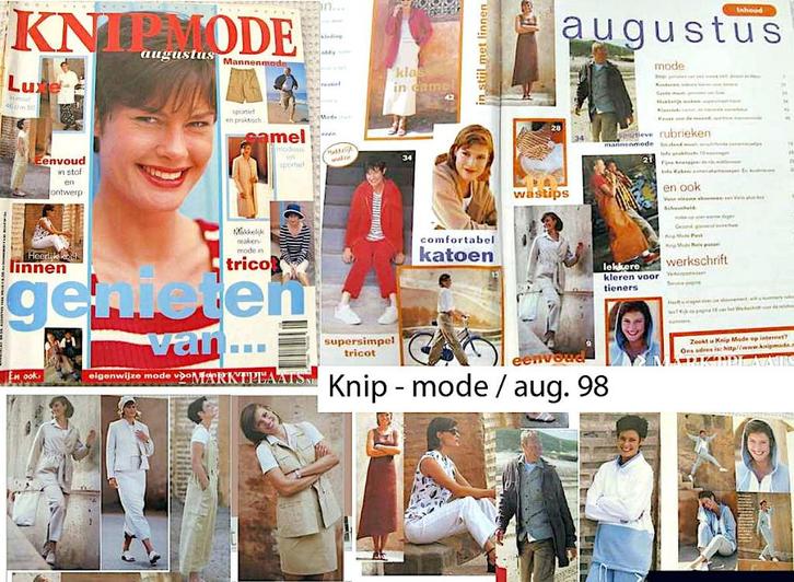 5 x KNIPMODE 3 x 1998 en bijlagen van 1998 en 2005, Hobby en Vrije tijd, Kledingpatronen, Zo goed als nieuw, Overige typen, Vrouw