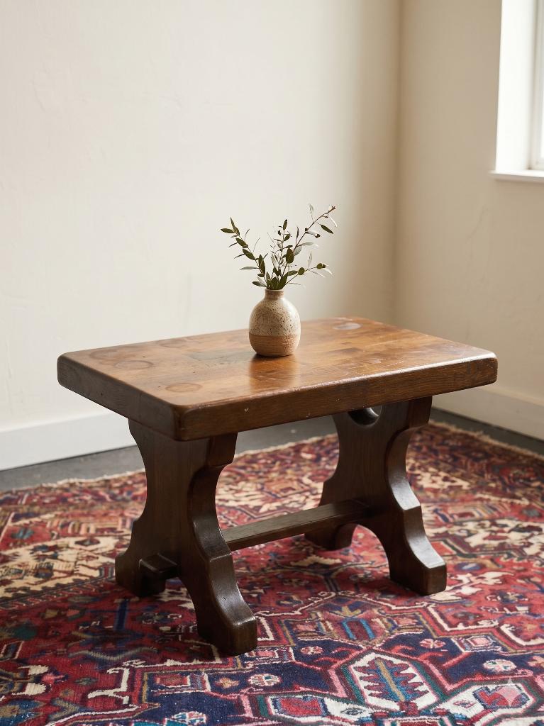 Massiek houten bijzettafeltje klein tafeltje antiek vintage, Huis en Inrichting, Ophalen, Minder dan 45 cm, Minder dan 55 cm, Gebruikt