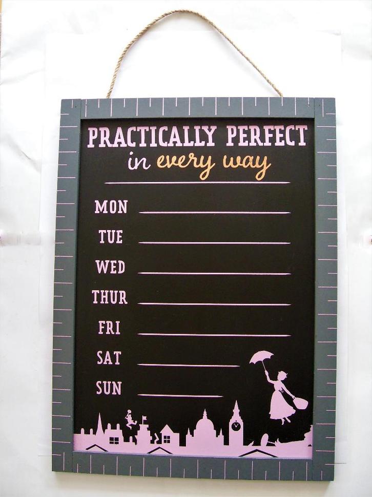 Mary Poppins Memobord Weekplanner Krijtbord Walt Disney, Verzamelen, Disney, Zo goed als nieuw, Overige typen, Overige figuren
