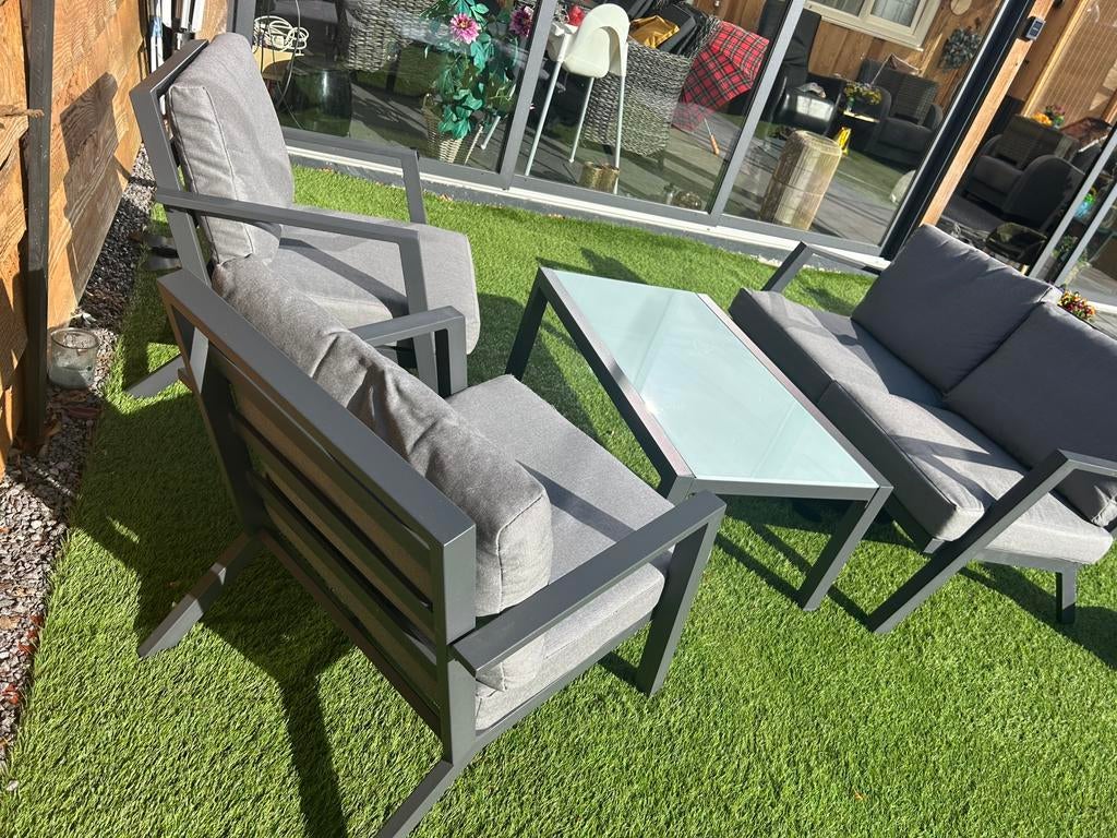 Aluminium loungeset, Ophalen, 4 zitplaatsen, Aluminium, Loungeset