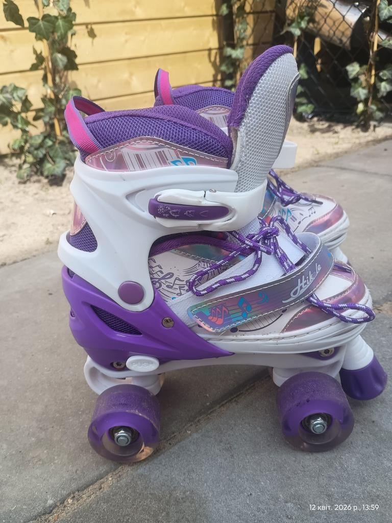 Hikole rolschaatsen paars-wit, verstelbaar maat 31-34, Kinderen en Baby's, Speelgoed | Buiten | Rolschaatsen, Ophalen of Verzenden
