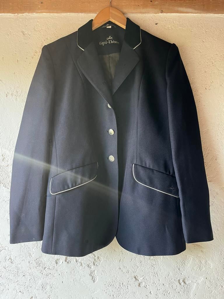 Equi-theme blauw wedstrijdjasje maat 164, Kinderen, Dressuur, Ophalen of Verzenden, Zo goed als nieuw