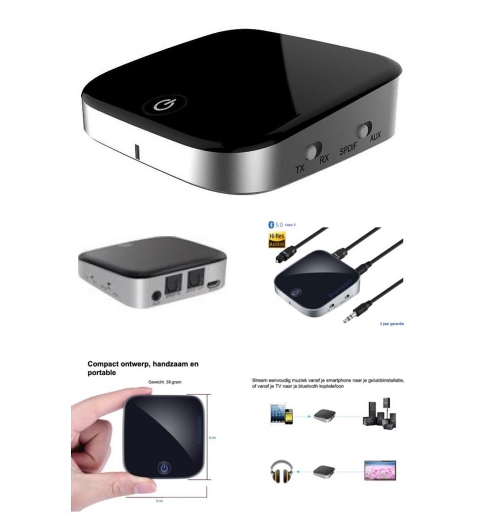 Bluetoolz BT-3753 Bluetooth zender ontvanger, Ophalen of Verzenden, Zo goed als nieuw, Minder dan 2 meter, Overige kabels