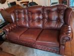 Originele Chesterfield 3-zits bank met 2 relaxfauteuils, Ophalen, Gebruikt, Chesterfield, Driepersoons