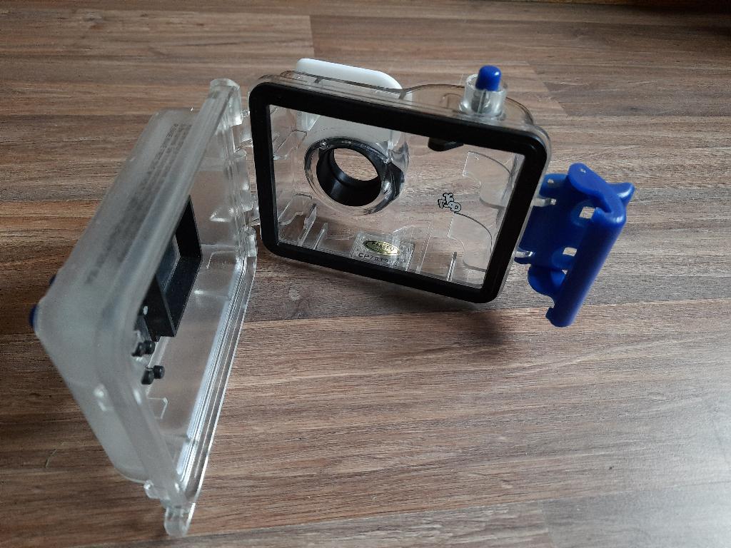 Camera met onderwaterbehuizing en roodfilter, Audio, Tv en Foto, Fotografie | Onderwatercamera's, Ophalen of Verzenden, Gebruikt