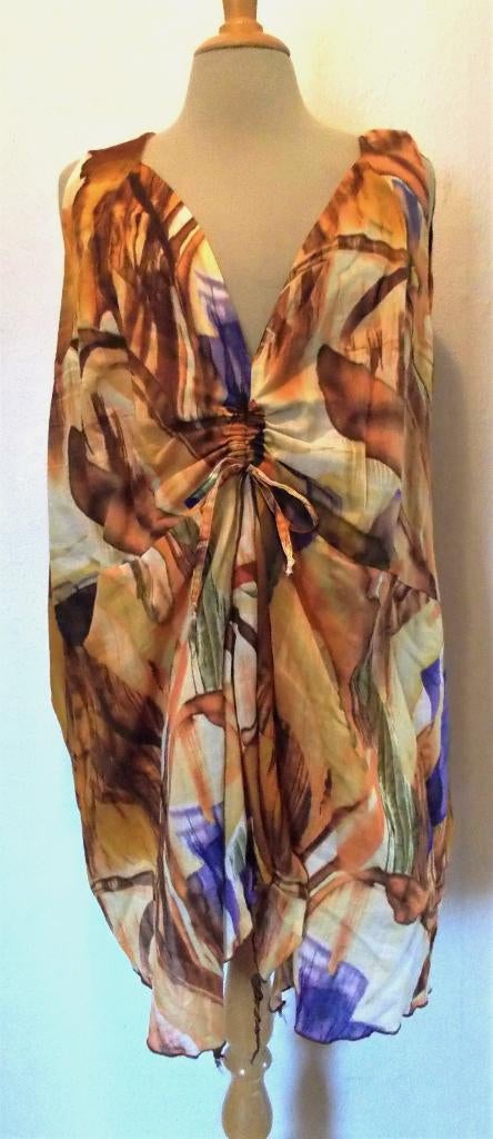Mooie fleurige 100% katoenen print tuniek van Exelle! XXL, Verzenden, Zo goed als nieuw, Overige kleuren, Blouse of Tuniek