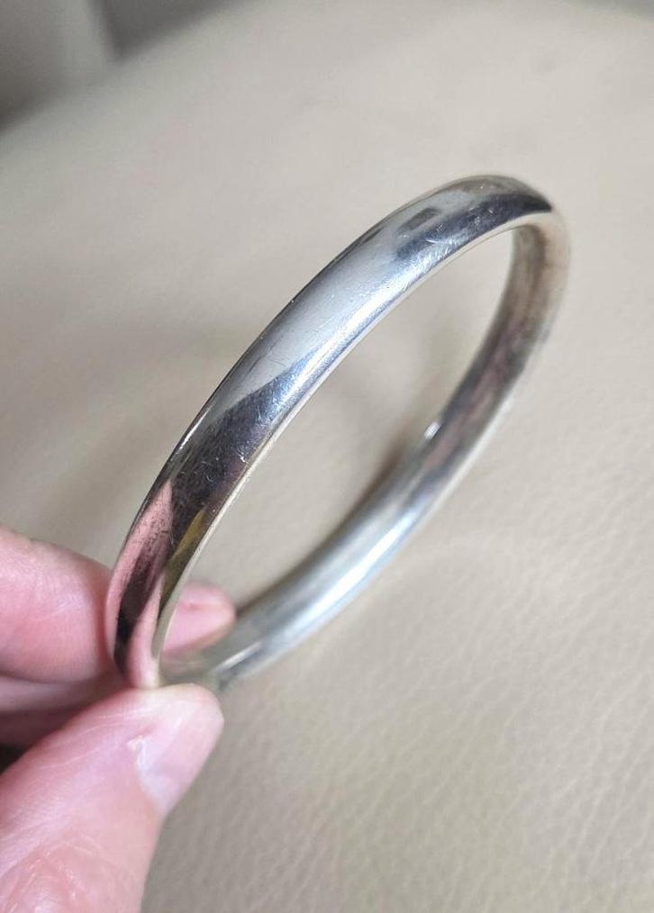 Mooie zilveren (835) 8mm SLAVENARMBAND / armband, Sieraden, Tassen en Uiterlijk, Armbanden, Zo goed als nieuw, Zilver, Zilver