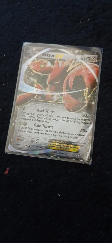 Pokemon zeldzame oude scizor EX kaart, Ophalen of Verzenden, Zo goed als nieuw, Losse kaart