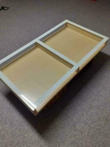 Glazen salontafel zonder onderstel, Huis en Inrichting, Ophalen, 100 tot 150 cm, 50 tot 100 cm, Minder dan 50 cm