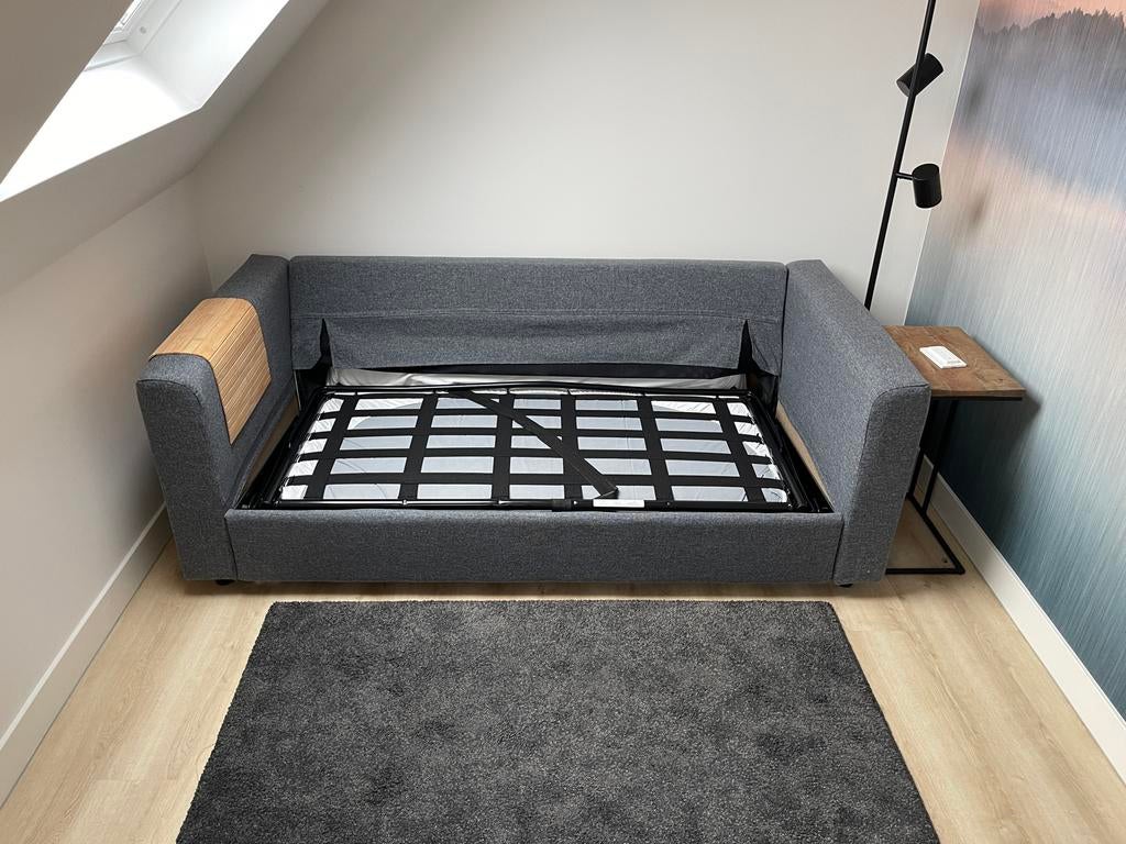 Ikea Vimle Slaapbank 140x200 cm met hocker en beddengoed, Huis en Inrichting, Ophalen, Tweepersoons, 140 cm, Zo goed als nieuw