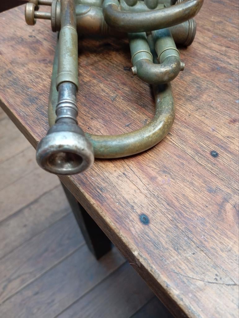 Antieke Besson Brevete Trompet, Ophalen of Verzenden, Gebruikt