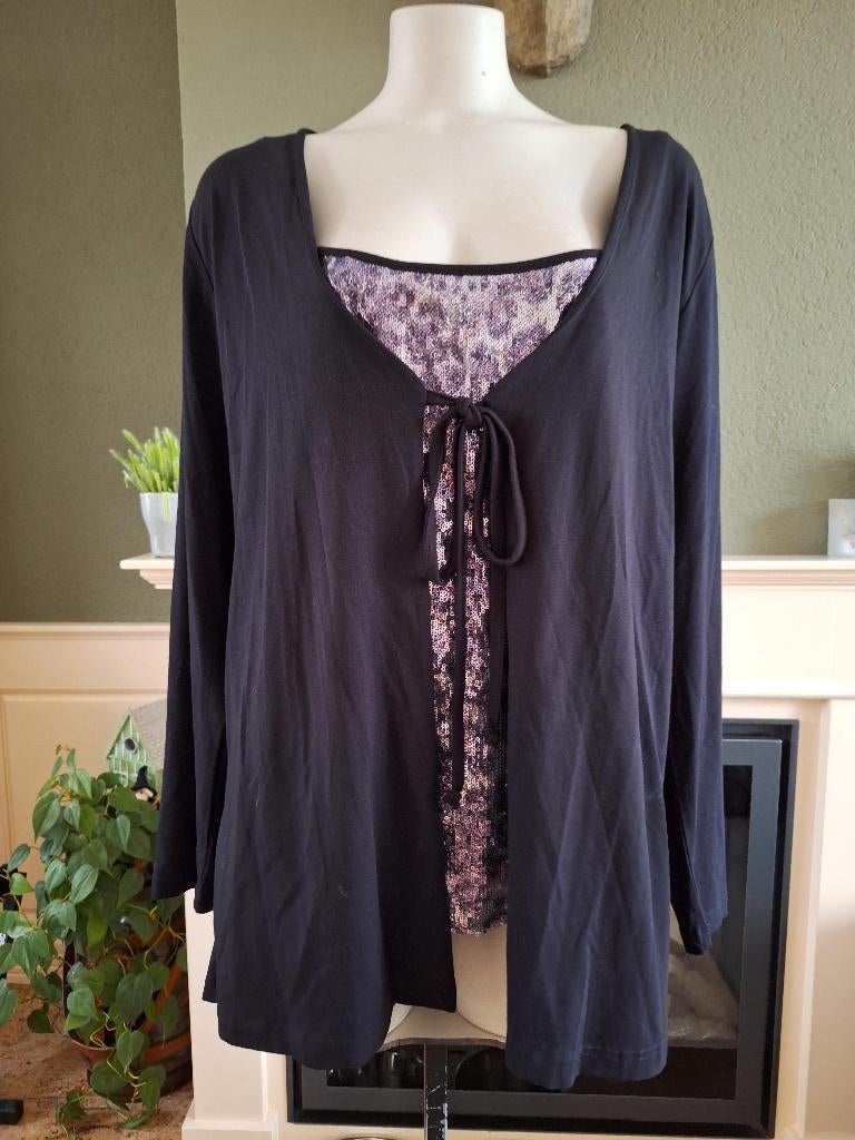 Yoek 2 in 1 top en vest M 44 46, Yoek, Zwart, Maat 46/48 (XL) of groter, Ophalen of Verzenden