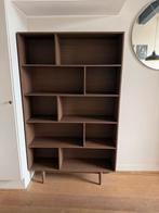 Retro vakkenkast / boekenkast – walnootlook, mid century, Ophalen, Met plank(en), Mid century / retro / modern, Gebruikt