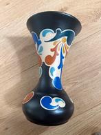 Regina Gouda Holland vaas, zwart met kleurrijk patroon, Ophalen