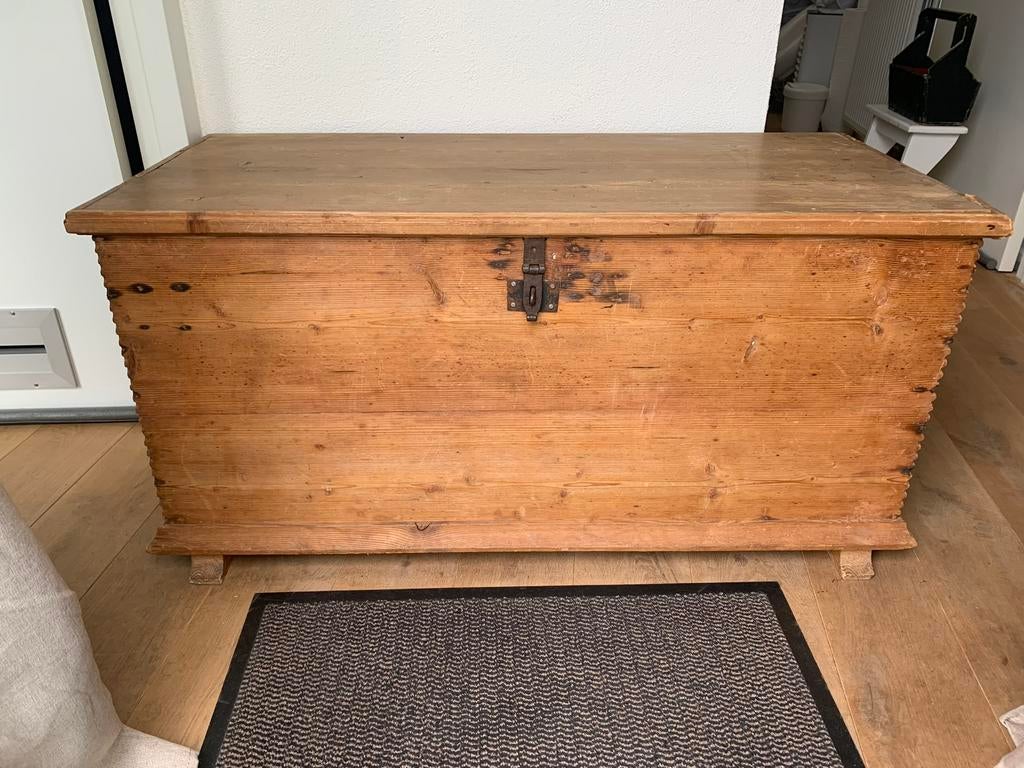 Dekenkist geloogd Antiek, Minder dan 50 cm, Gebruikt, 100 tot 150 cm, Ophalen of Verzenden