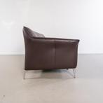 1x Leolux Mayon Bank 3-zits/198cm Donkerbruin Leer - Staal, Niet ingevuld, 150 tot 200 cm, Niet ingevuld, Driepersoons