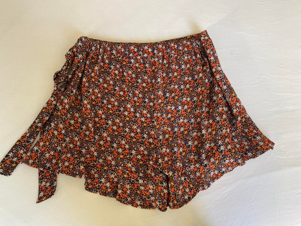 Broekje - rokje met bloemenprint, maat XL, Kleding | Dames, Rokken, Maat 46/48 (XL) of groter, Oranje, Ophalen of Verzenden, Zo goed als nieuw
