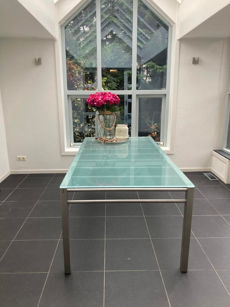 Eettafel 6 personen, Huis en Inrichting, Tafels | Eettafels, Ophalen, Gebruikt, 200 cm of meer, 50 tot 100 cm