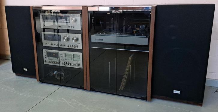 Onkyo vintage stereo installatie., Audio, Tv en Foto, Stereo-sets, Zo goed als nieuw, Cassettedeck, Tuner of Radio, Speakers, Overige merken