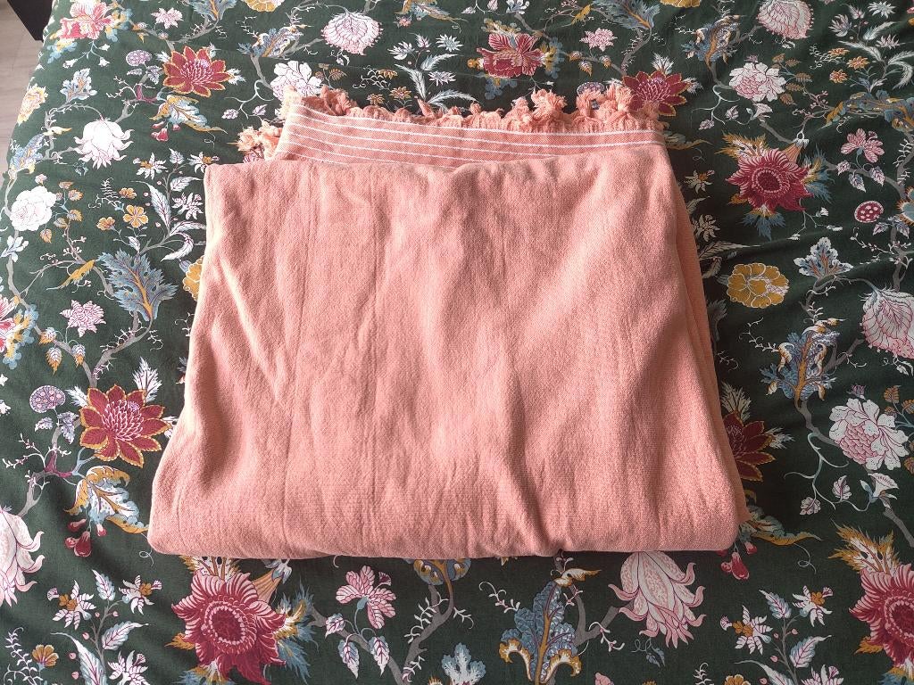 Oranje roze hamamdoek XL 200x200 cm (Walra), Huis en Inrichting, Ophalen of Verzenden, Gebruikt, Roze, Handdoek